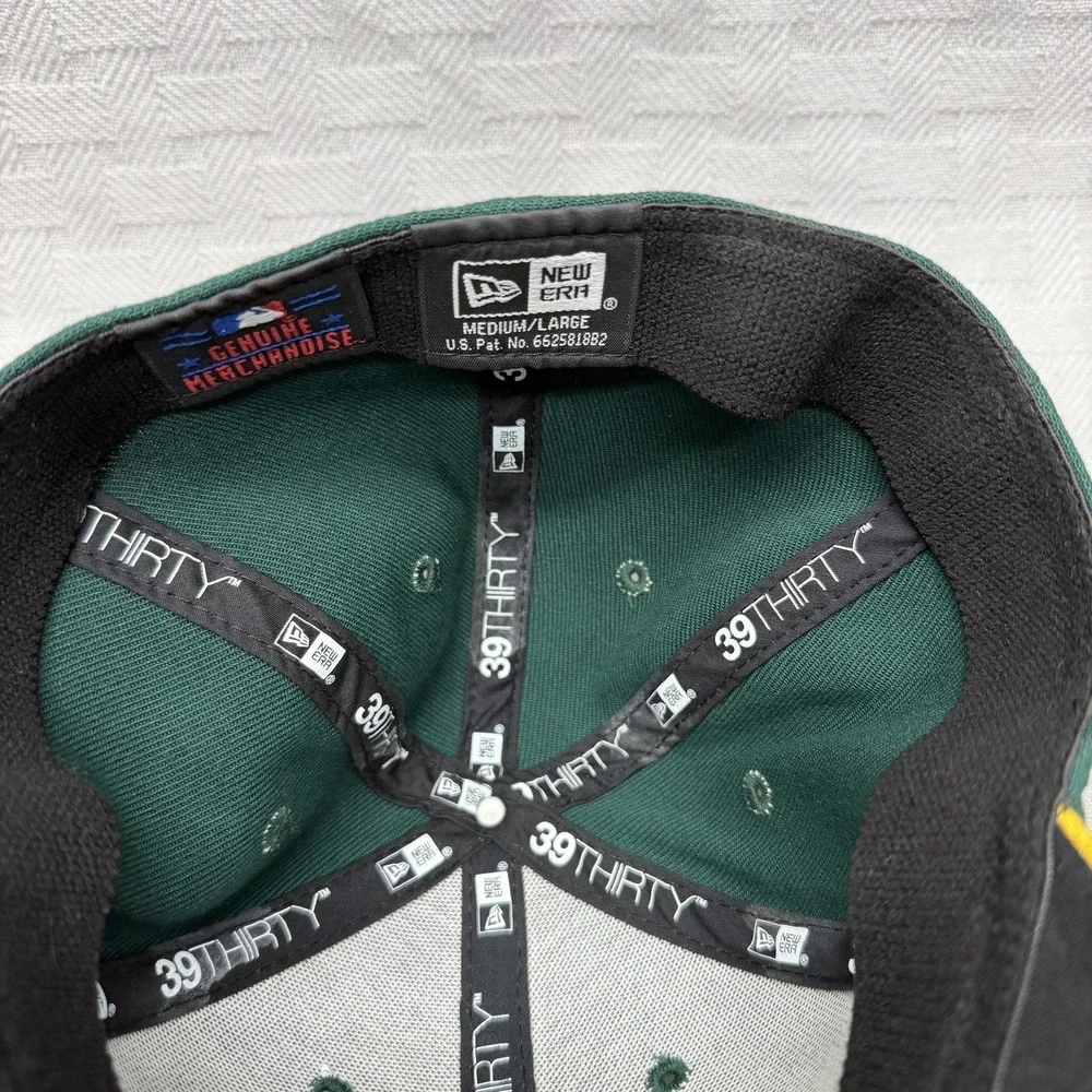 New Era Hat Cap Fitted Mens‎ Medium Green Yellow Oakland A's 39THIRTY MLB